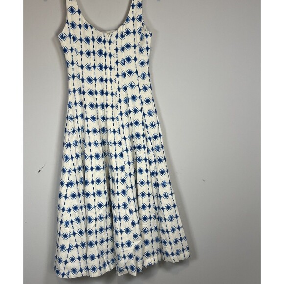 NWT CHRISTIAN LACROIX linen geometric Print Sleeveless fit flare Dress XS $498 - Picture 7 of 14